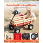 VEVOR Pull-Along Wagon for Kids, 101cm Toddler Wagons with Wooden Panels & Handle, Supports up to 150kg, All-Terrain Utility Wag