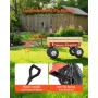 Pull-Along Wagon for Kids, 101cm Toddler Wagons with Wooden Panels & Handle, Supports up to 150kg, All-Terrain Utility Wagon Car