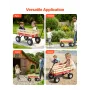 VEVOR Pull-Along Wagon for Kids, 101cm Toddler Wagons with Wooden Panels & Handle, Supports up to 150kg, All-Terrain Utility Wag