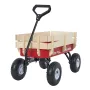 Pull-Along Wagon for Kids, 101cm Toddler Wagons with Wooden Panels & Handle, Supports up to 150kg, All-Terrain Utility Wagon Car