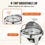 Roll Top Chafing Dish Buffet Set, 6 Qt 2 Pack, Stainless Steel Chafer with 2 Full Size Pans, Round Catering Warmer Server with L