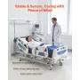 Premium 5 Function Full Electric Hospital Bed, Electric Medical Bed with Cardiac Chair, CPR, Trendelenburg & Reverse Trendelenbu