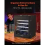 Miniatures Storage Case, Fits for 1:1750-1:2000 Scale Models, Wooden Miniatures Display Holder with 5 Tray & 13 Slots, Clear Vie