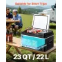 VEVOR bilkøleskab, DC 12/24V AC100-240V kompressor elektrisk køler, -20°C til 20°C Bilkøleskab med APP-kontrol, 22L Cars Fre