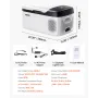 VEVOR bilkøleskab, DC 12/24V AC100-240V Kompressor El-køler, -20°C til 20°C Bilkøleskab med APP-kontrol, 15L Cars Fre
