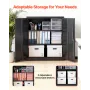 VEVOR Metal Storage Cabinet, 106 cm Steel Garage Cabinet with 2 Adjustable Shelves, 2 Magnetic Doors & 2 Keys, 3 Tiers Lockable 