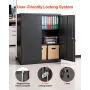 Metal Storage Cabinet, 106 cm Steel Garage Cabinet with 2 Adjustable Shelves, 2 Magnetic Doors & 2 Keys, 3 Tiers Lockable Tool S