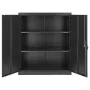 VEVOR Metal Storage Cabinet, 106 cm Steel Garage Cabinet with 2 Adjustable Shelves, 2 Magnetic Doors & 2 Keys, 3 Tiers Lockable 