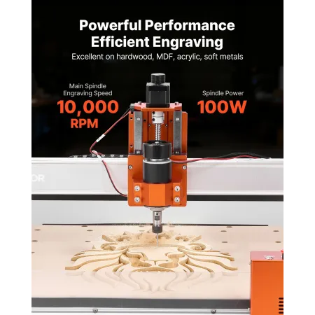 CNC fræsemaskine, 100W spindel, 3-akset trægraveringsfræser