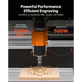 VEVOR CNC fræsemaskine, 500 W spindel, 3-akset trægraveringsfræser, med 300 x 180 x 80 mm arbejdsområde, offline forts.