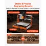 VEVOR CNC Router Machine, 500W Spindle, 3-Axis Wood Engraving Milling Machine, with 300 x 180 x 80 mm Working Area, Offline Cont
