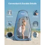 Pop up Shower Tent, Instant Portable Privacy Tent Changing Room with Hanging Bag, Ground Stakes, Ropes, Carry Bag, 190T Polyeste