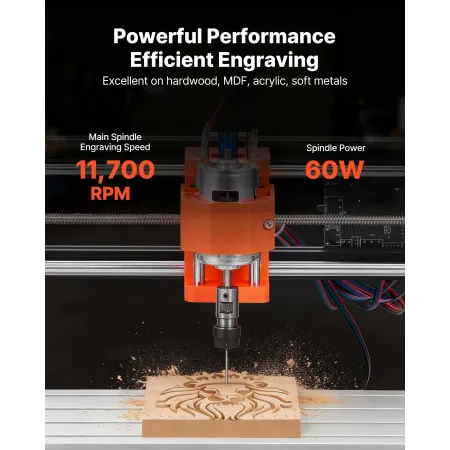 3018 CNC-fræsermaskine, 60W spindel, 3-akset