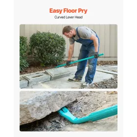 VEVOR Prylever Bar, 907 kg Weight Capacity, 1.3 m Heavy Duty Carbon Steel Handle Pry Lever Bar, 1.4 m Long Crowbar for Concrete,