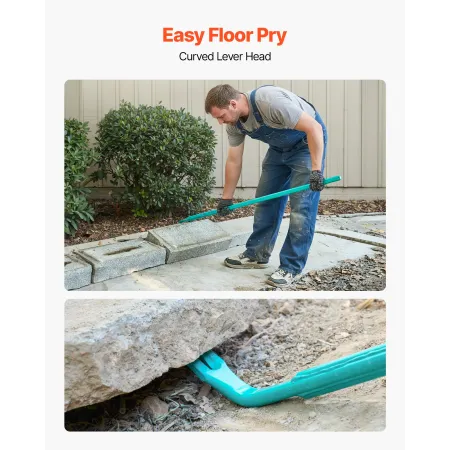 VEVOR Prylever Bar, 907 kg Vægtkapacitet, 1,3 m Heavy Duty Carbon Stål Håndtag Pry Lever Bar, 1,4 m lang koben til beton,