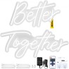 Neon Sign, 24" x 10" + 17" x 9" Better Together, Adjustable Brightness White Neon Lights Signs with Dimmer Switch and 12V Power