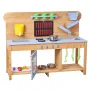 Mud Kitchen, Outdoor Mud Kitchen for Kids, Wood Outdoor Play Kitchens with Stoves, Hooks, Double Sinks, Planting Shovels, Spatul