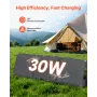 30W Foldable Solar Panel Charger, 16BB N-Type Monocrystalline Solar Panel 24% Efficiency, Ultra-Light Portable with USB-A, USB-A