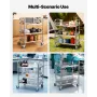 Stainless Steel Cart, 3-Tier Rolling Lab Utility Cart with Lockable Wheels, Medical Serving Trolley Clinic Tray, Heavy Duty Mobi