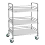 VEVOR Stainless Steel Cart, 3-Tier Rolling Lab Utility Cart with Lockable Wheels, Medical Serving Trolley Clinic Tray, Heavy Dut