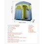 VEVOR Camping Shower Tent, 2-Room Portable Privacy Tent Changing Room with Shower Bag, Ground Stakes, Ropes, Carry Bag, and Supp