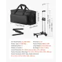 VEVOR Rolling DJ Cable Bag, 1680D, Padded File Gig Bag with Wheels, 6 Detachable Divider, Travel Storage Music Gear Case, for Pr