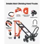 3 in 1 Industrial Convertible Stair Climbing Cart, 350 kg Max Load, Folding Hand Truck Dolly with Handle & Wheels, Stair Climbin