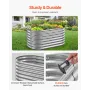 VEVOR metal hævet haveseng, 1,2 x 0,6 x 0,6 m Oval udendørs galvaniseret plantekasse havekasse, design med åben bund, stor