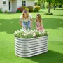 VEVOR Metal Raised Garden Bed, 1.2 x 0.6 x 0.6 m Oval Outdoor Galvanized Planter Garden Box, Open Bottom Design, Large Planter R