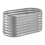 VEVOR metal hævet haveseng, 1,2 x 0,6 x 0,6 m Oval udendørs galvaniseret plantekasse havekasse, design med åben bund, stor