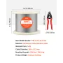 VEVOR 3.2 mm Wire Rope, 152 m Length, 316 Stainless Steel Wire Cable with Cutter, 798 kg Breaking Strength, 1 x 19 Strands Const