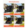 Motorcycle Storage Shelter with Security Lock, 600D Oxford Flip-Up Garage Tent, Heavy-Duty All-Weather Motorcycle Cover with Ven