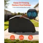 Motorcycle Storage Shelter with Security Lock, 600D Oxford Flip-Up Garage Tent, Heavy-Duty All-Weather Motorcycle Cover with Ven