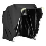Motorcycle Storage Shelter with Security Lock, 600D Oxford Flip-Up Garage Tent, Heavy-Duty All-Weather Motorcycle Cover with Ven