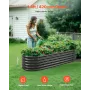 Metal Raised Garden Bed, 2.0 x 0.6 x 0.4 m Oval Outdoor Galvalume Planter Garden Box, Open Bottom Design, Large Planter Raised B