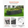 VEVOR Metal Raised Garden Bed, 2.0 x 0.6 x 0.4 m Oval Outdoor Galvalume Planter Garden Box, Open Bottom Design, Large Planter Ra