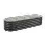 VEVOR Metal Raised Garden Bed, 2.0 x 0.6 x 0.4 m Oval Outdoor Galvalume Planter Garden Box, Open Bottom Design, Large Planter Ra