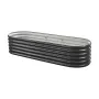 Metal Raised Garden Bed, 2.0 x 0.6 x 0.4 m Oval Outdoor Galvalume Planter Garden Box, Open Bottom Design, Large Planter Raised B