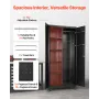 Metal Storage Cabinet, 179.5 cm Rolling Steel Garage Cabinet with Adjustable Shelves, 2 Magnetic Doors, Hanging Rod & 3 Rod Hook