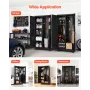 Metal Storage Cabinet, 179.5 cm Rolling Steel Garage Cabinet with Adjustable Shelves, 2 Magnetic Doors, Hanging Rod & 3 Rod Hook