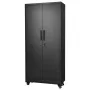 VEVOR Metal Storage Cabinet, 179.5 cm Rolling Steel Garage Cabinet with Adjustable Shelves, 2 Magnetic Doors, Hanging Rod & 3 Ro