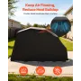 Motorcycle Storage Shelter with Security Lock, 600D Oxford Flip-Up Garage Tent, Heavy-Duty All-Weather Motorcycle Cover with Ven