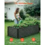 VEVOR Metal Raised Garden Bed, 1.8 x 0.9 x 0.6 m Outdoor Galvanized Planter Garden Box, Open Bottom Design, Large Planter Raised