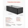 VEVOR metal hævet haveseng, 1,8 x 0,9 x 0,6 m udendørs galvaniseret plantekasse havekasse, design med åben bund, stor
