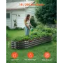 Metal Raised Garden Bed, 2.4 x 0.6 x 0.3 m Oval Outdoor Galvanized Planter Garden Box, Open Bottom Design, Large Planter Raised 
