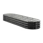 Metal Raised Garden Bed, 2.4 x 0.6 x 0.3 m Oval Outdoor Galvanized Planter Garden Box, Open Bottom Design, Large Planter Raised 