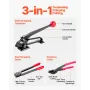 Steel Banding Strapping Kit, Heavy Duty Banding Sealer Tool with 183 m Binding Straps, 300 Metal Seals, Manual Pallet Packaging 