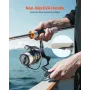 Rod and Fishing Reel Combo, IM6 Fiberglass & Carbon Fiber Spinning Rod and Reel Combo, Bass Fishing Pole with 2m Two-Piece Rods,