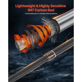 VEVOR Fluefiskeri Combo Kit, IM7 Carbon Fluefiskestang og hjul Combo, Starter Fluestang og Reel Outfit med stangpose, grejboks
