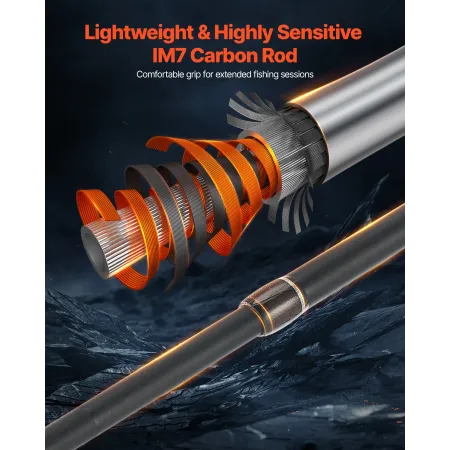 VEVOR Fly Fishing Combo Kit, IM7 Carbon Fly Fishing Rod and Reel Combo, Starter Fly Rod and Reel Outfit with Rod Bag, Tackle Box